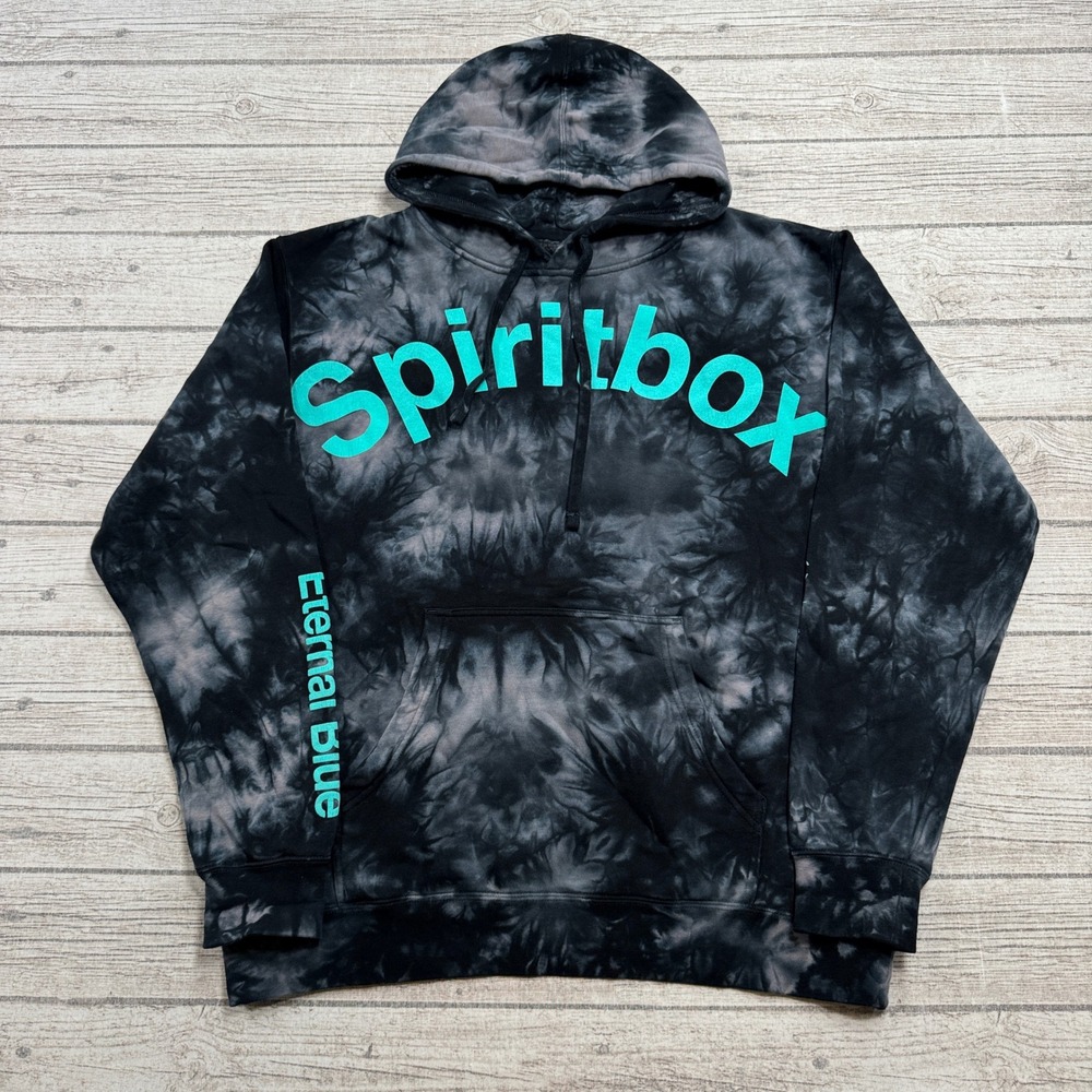 Spiritbox Eternal Blue Hoodie Large Black Tie Dye Pullover Streetwear Grunge